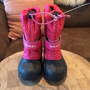 Sorel Pink and Black Snow Boots